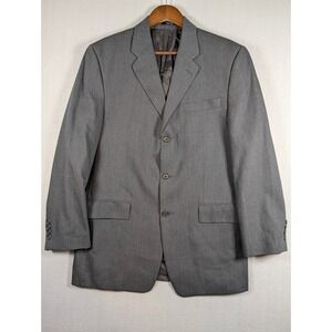 Calvin Klein Mens Grey Pure New Wool 3 Button Blazer Sport Coat 38R